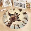 "Whimsical Giraffe Print Rug for Playrooms or Nurseries" Round Carpet for Home Sofa Bedroom, Gift