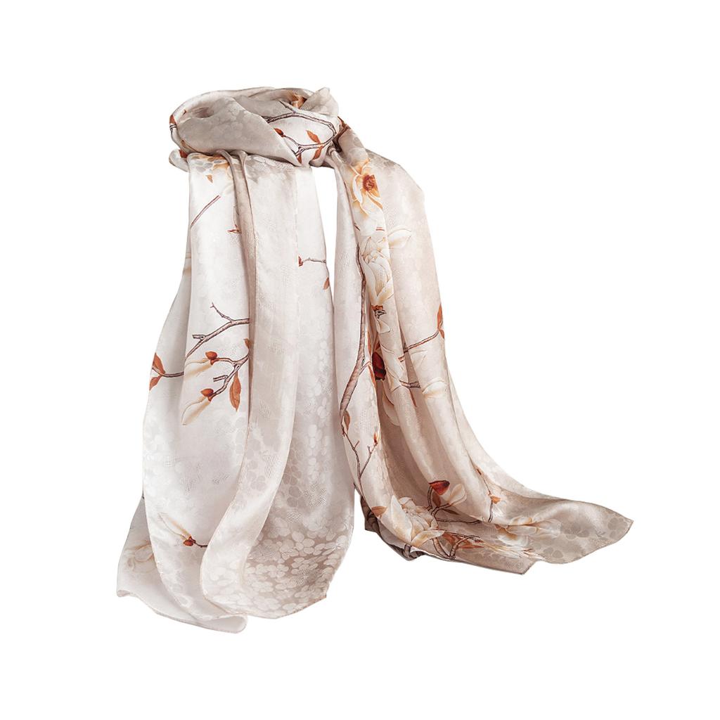 Mulberry silk silk scarf gift box  spring and summer versatile Xiangyang oil color printing long yarn sunscreen shawl