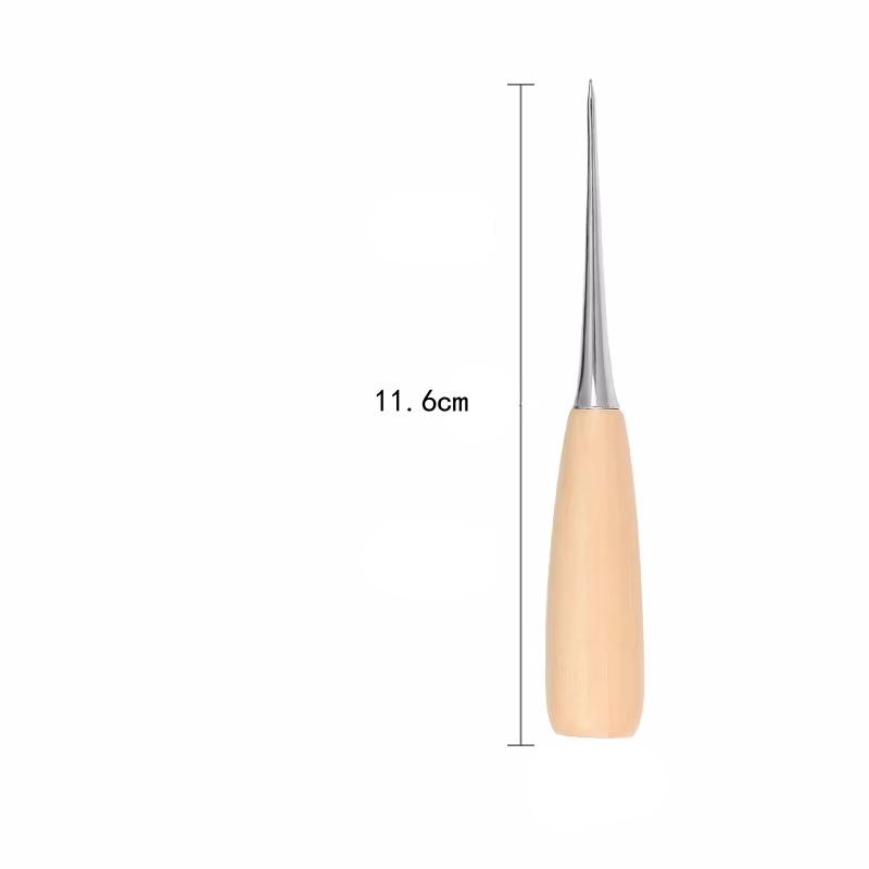 30pcs Leather Craft Awl Tool Wood Handle