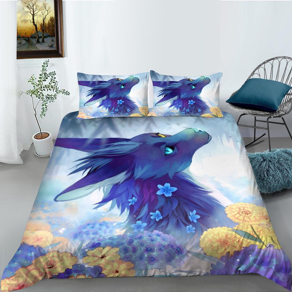 Wolf Series Digital Printed Duvet Cover Pillowcase Two-Three-Piece Polyester Fashion