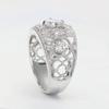 Huitan Sparkling Crystal Rings for Women Full with Cubic Zirconia Hollow Out Designed Trendy Female Accessories Wedding Jewelry