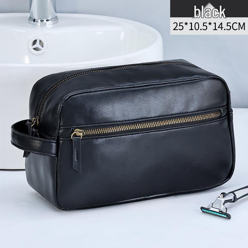 

Men s Waterproof PU Travel Wash Bag - Large Capacity, Multi-functional & Portable Cosmetic Storage