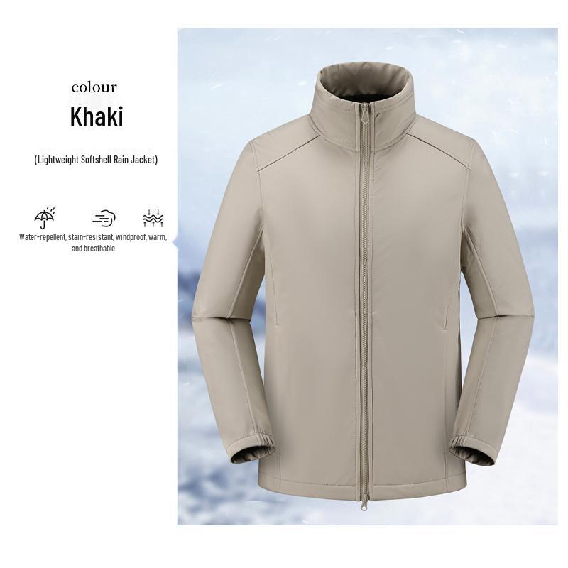 Unisex Windproof & Waterproof Softshell Jacket with Stand-up Collar - Custom Logo Embroidery Available