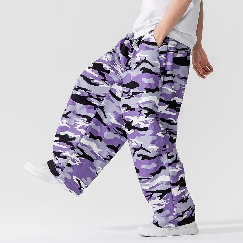 

Men Camouflage Cargo Pants Men Streetwear Harem Pants Loose Casual Camo Trousers Men Wide Leg Pants Male Harajuku Oversize Pants 5XL темно-синього кольору