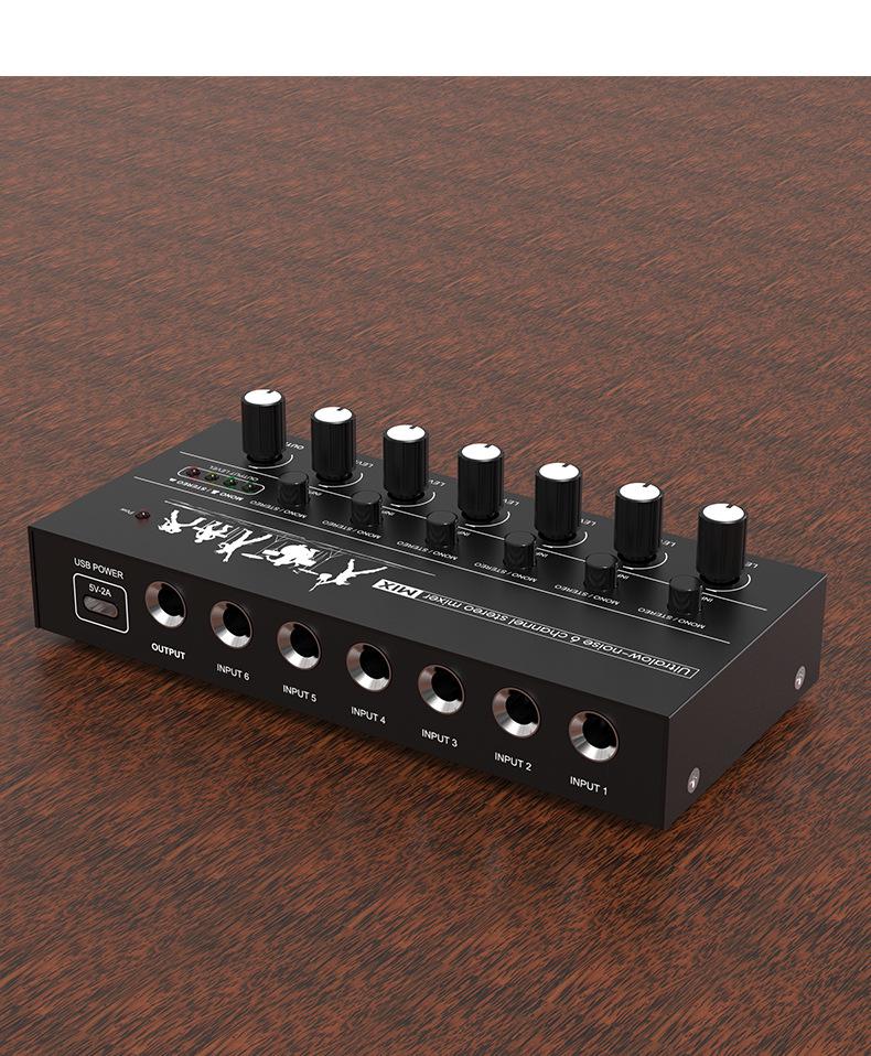 8-Channel Compact Audio Mixer for Microphones & Instruments