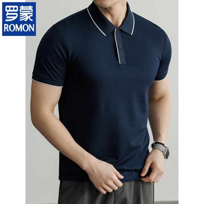 Romon Men s Anti-Bacterial Cool Modal Short Sleeve Polo Shirt 2XL