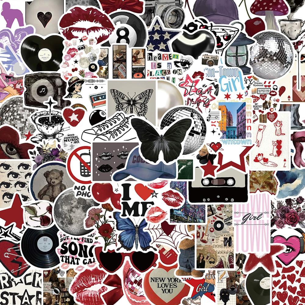 10/30/50/100pcs INS Style Artsy Cartoon Stickers for Laptop Stationery Luggage Waterproof Downtown Y2K Aesthetics Sticker Toys