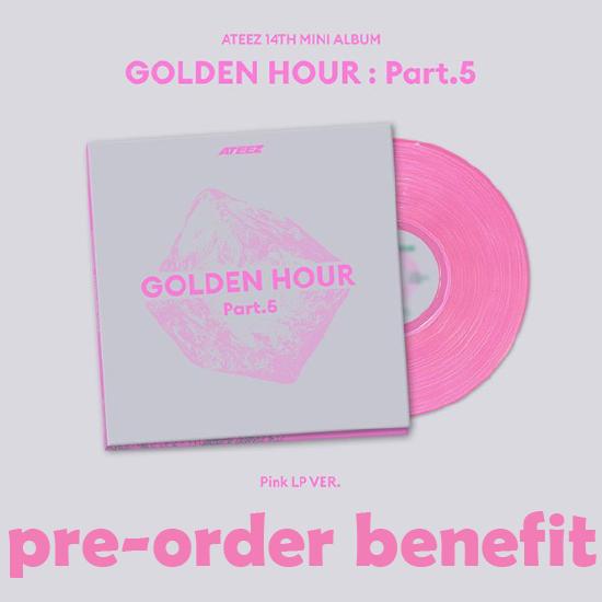 Предзаказ 14-го мини-альбома ATEEZ GOLDEN HOUR: Часть 5 Розовая LP версия. & KQ SHOP POB