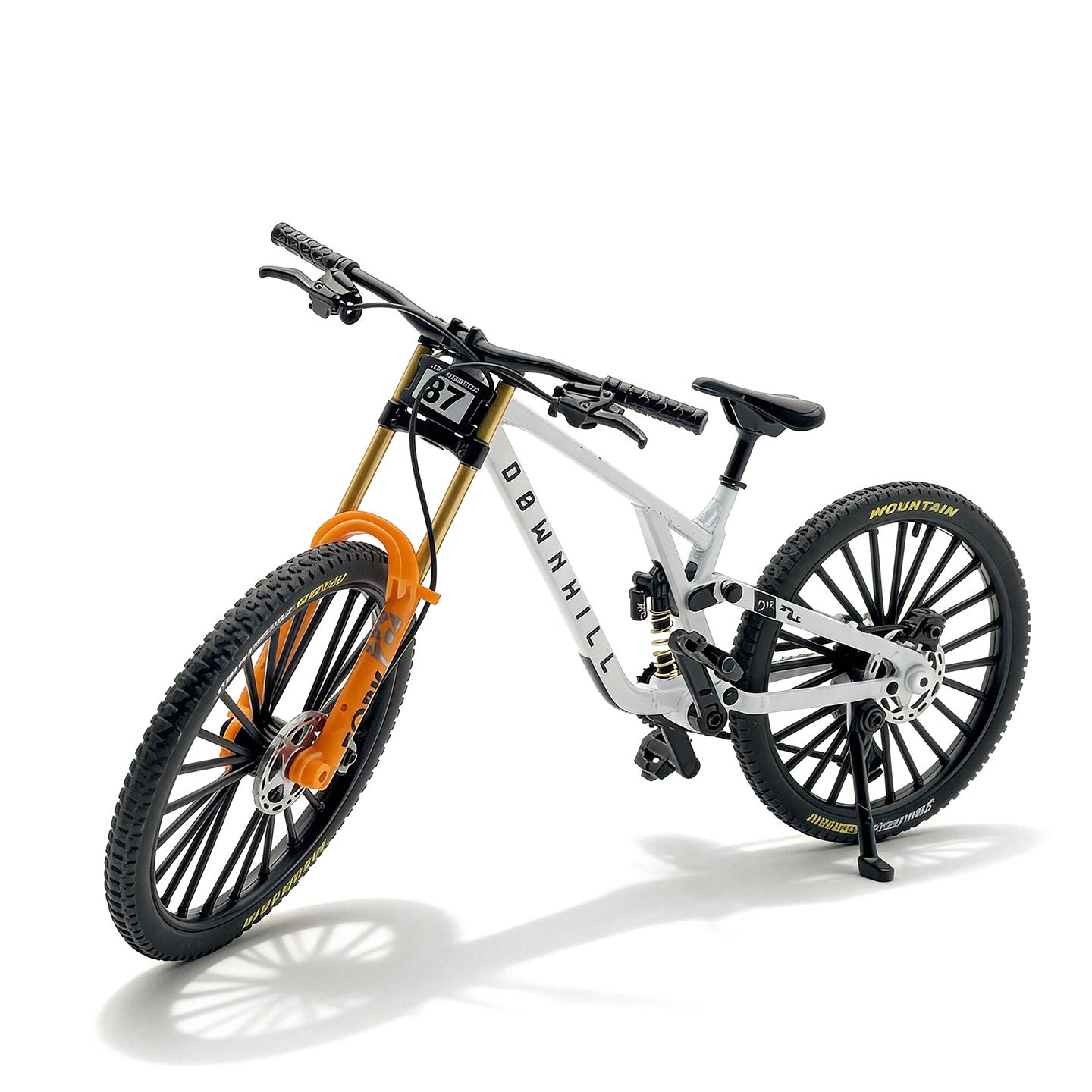 1:Maßstab 8 Legierung Mountainbike Miniaturmodell Doppelte Stoßdämpfer Abnehmbare Desktop-Dekoration Geschenk für Fahrrad-Enthusiasten black