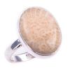 Natural Fossil Coral Gemstone Handmade 925 Solid Sterling Silver Ring S.6 G3m71