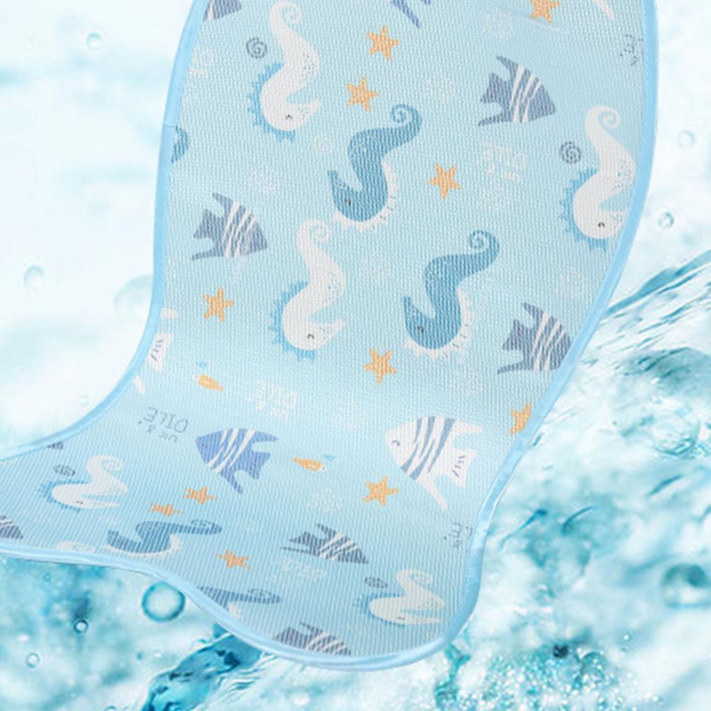 Tapis Refroidisseur d'Été pour Poussette, Coussin de Sommeil Respirant, Doublure pour Poussette, Chaise Haute, Bleu