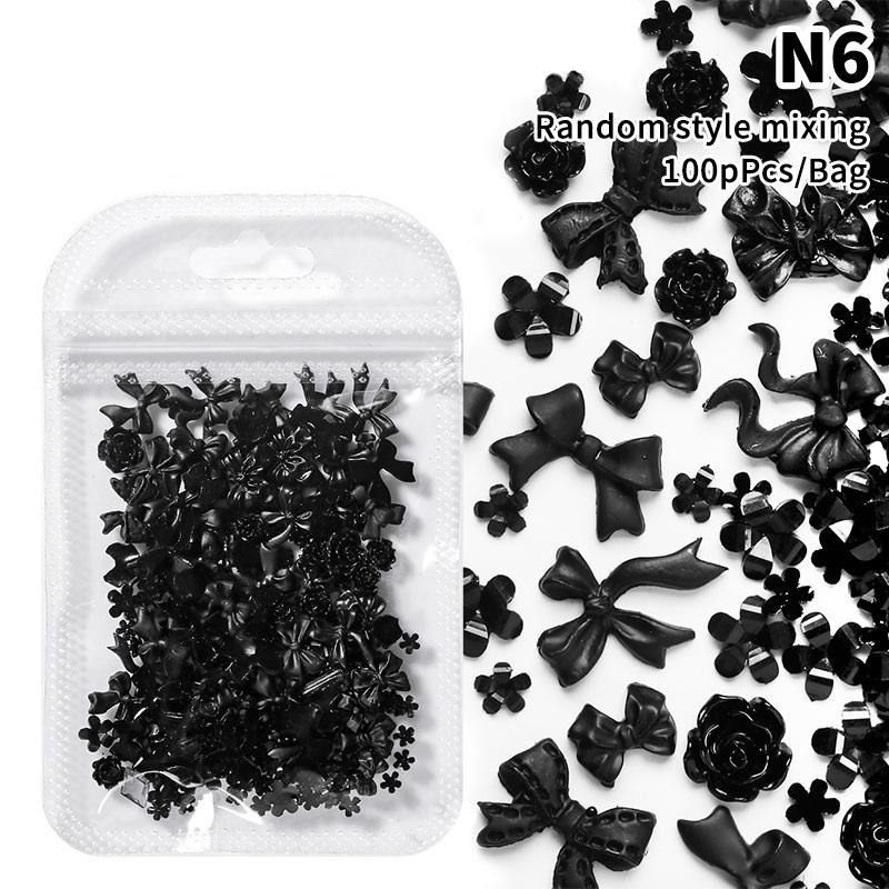 100Pcs Mini Colorful Tie Nail Charms Minimalist Bowknots Sweet Style Nail Art Decorations For Women Diy French Manicure Parts