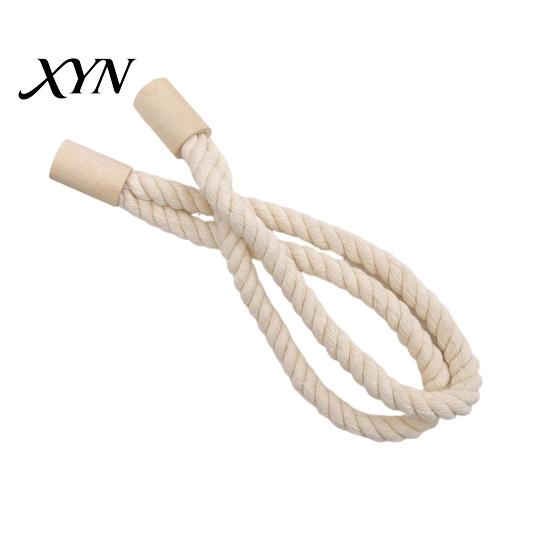 Wall Damage Free Curtain Holder Magnetic Tieback, Cotton Linen Rope Holdback with Wood Buckle for Tool Drapes, Decorative Tie Backs Bedroom,