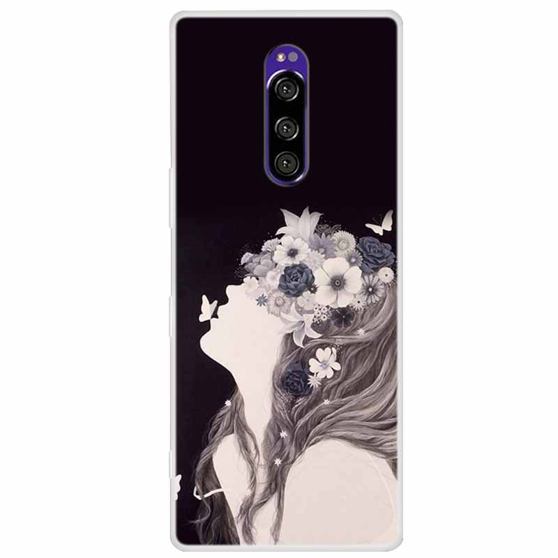 Funda de Silicona Suave para Sony Xperia 1 Funda Moda Transparente Fundas de Teléfono Tigre para Sony Xperia1 XZ4 SO-03L SOV40 J8110 Coque Parachoques