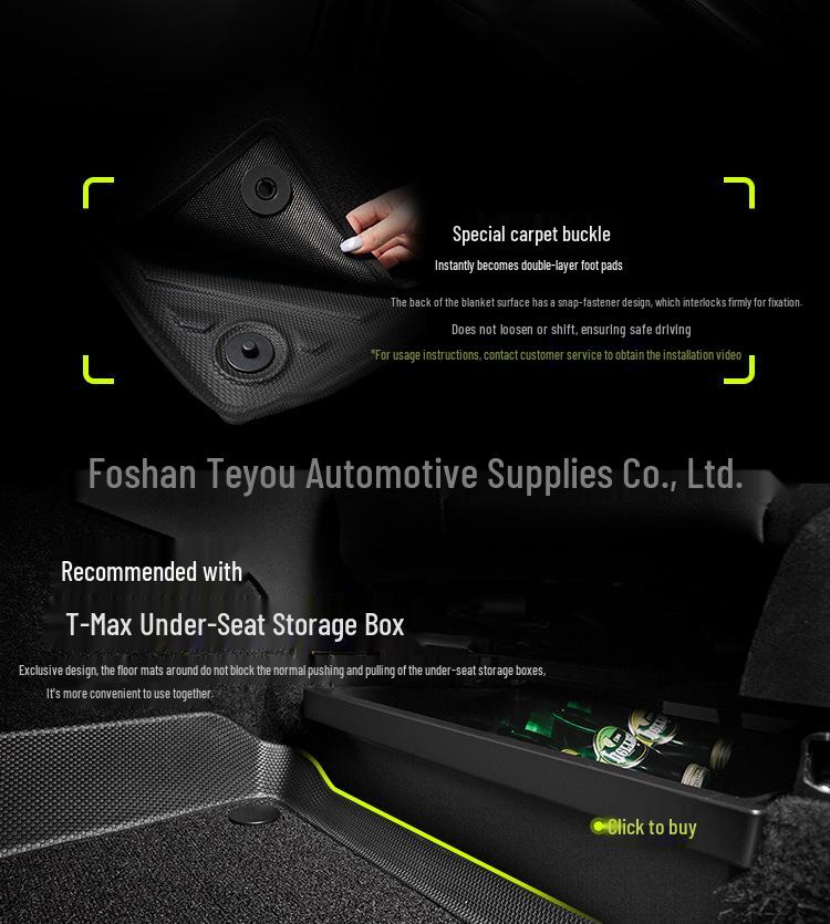 Tesla Model 3/Y TPE Full Surround Floor Mats - Car Foot Pads and Modification Accessories