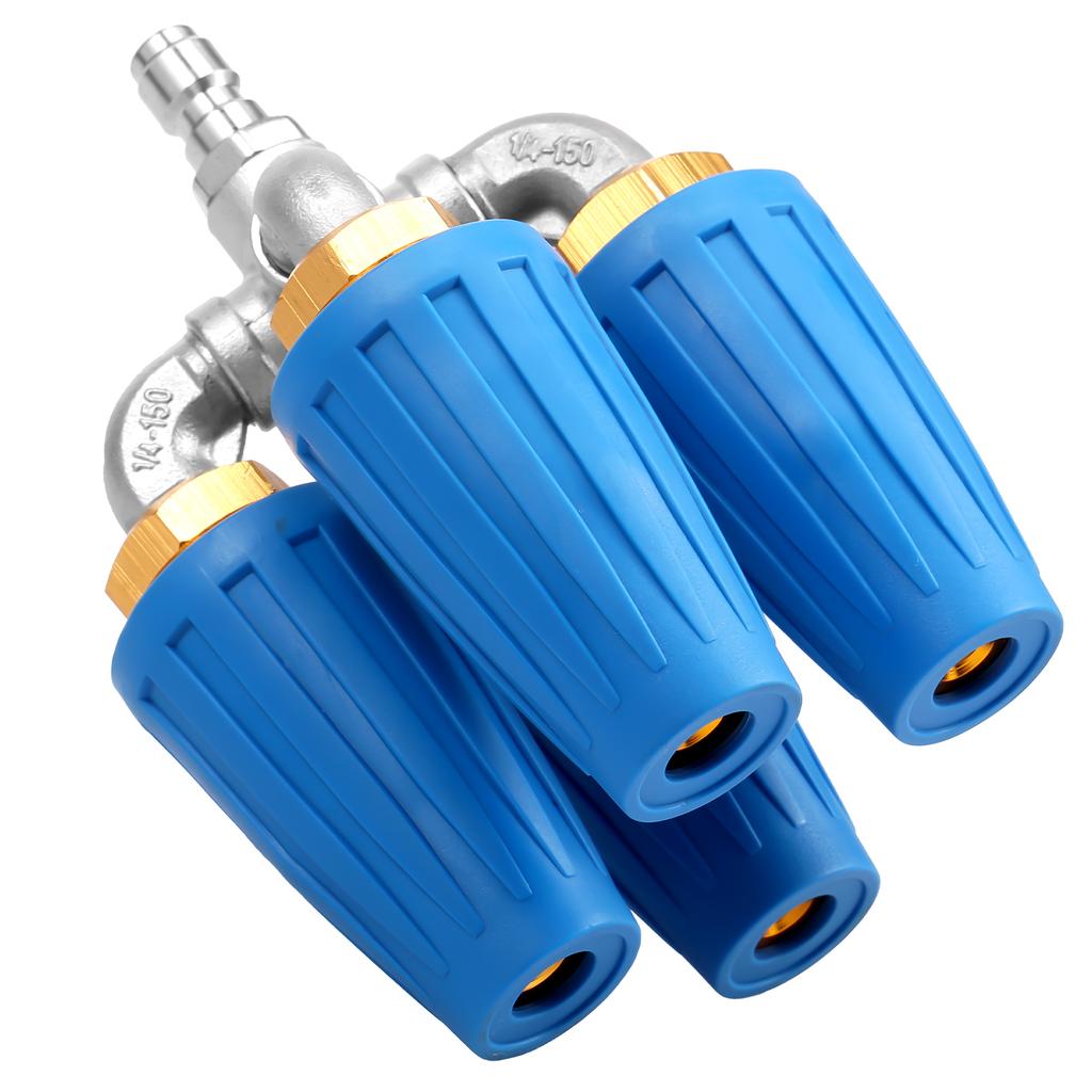 4 in1 4000 PSI Turbo Nozzle 360° Rotating Pressure Washer Nozzle with 1/4 Inch Quick Connector Four heads Sprayer Tips