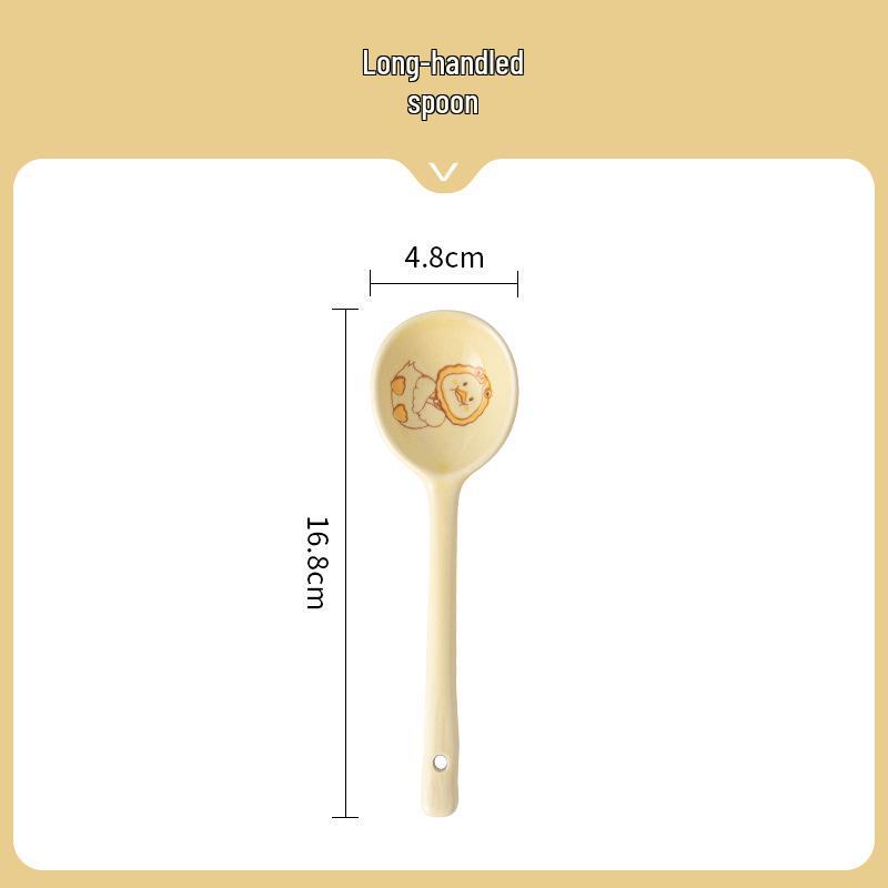 

Набор керамической посуды высокой ценности: Милый утиный кремовый узор, подглазурная роспись, набор мисок и тарелок