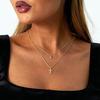 Hot-selling Necklace Fashion Temperament Zircon Pendant Clavicle Chain Women's Double-layer Diamond-encrusted Cross Necklace