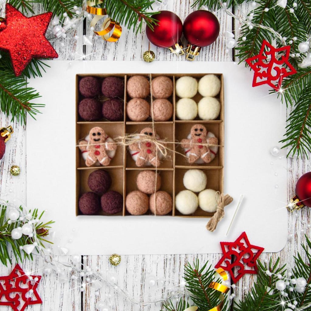 DIY Weihnachten Filz Ball Girlande Set Dekoration süße hängende Ornamente für den Innenbereich