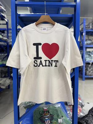 Cotton Tee Casual Couple T Shirt 2026 Vintage Dirty CeUnisext White Classic Letter Logo Saint TShirt Unisex WoUnisex Top Quality