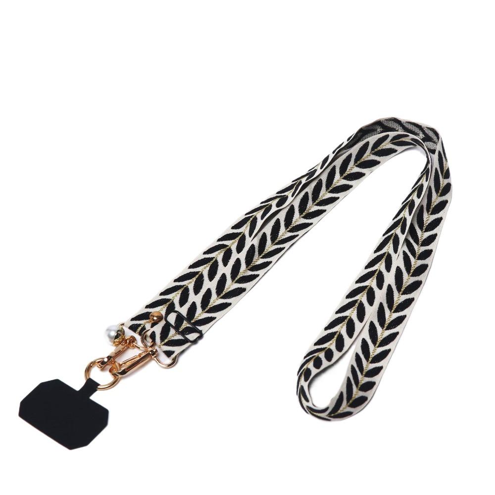 Pearl Pendant Phone Antilost Lanyard Wide Cloth Cell Phone Lanyard  Necklace Cord