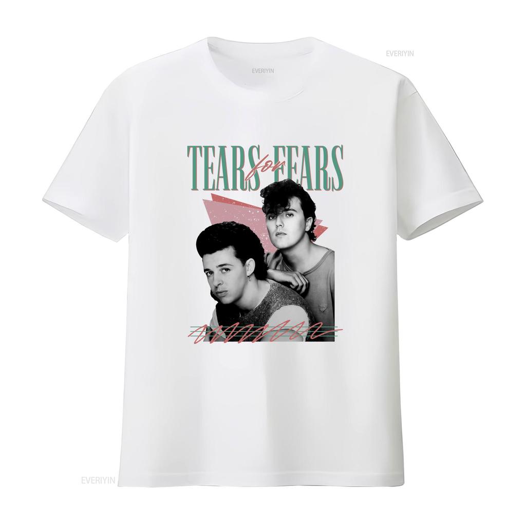 Tears For Fears Retro Band T Shirt Fans With Stylish Print Design Vintage Washed Slightly Breathable Versatile Homme Stretched