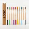 Ready Stock and Customization Eco Biodegradable Kraft Euro Slot Box Color Painted Round Handle Adult Soft Bamboo Toothbrush