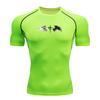 Men's Compression Fitness Sports T-Shirt, Contrast Black Whi