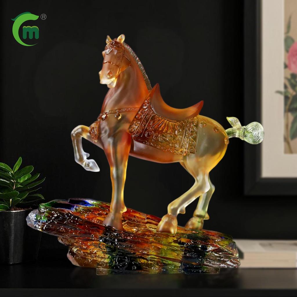 Lunar New Year Tang Horse Souvenir: Year of the Horse Glazed Desktop Ornament - Perfect Business Gift for Leaders