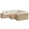 VidaXL Garden Lounge Set with Cushions 9 Pcs Beige Braided Resin 3225372