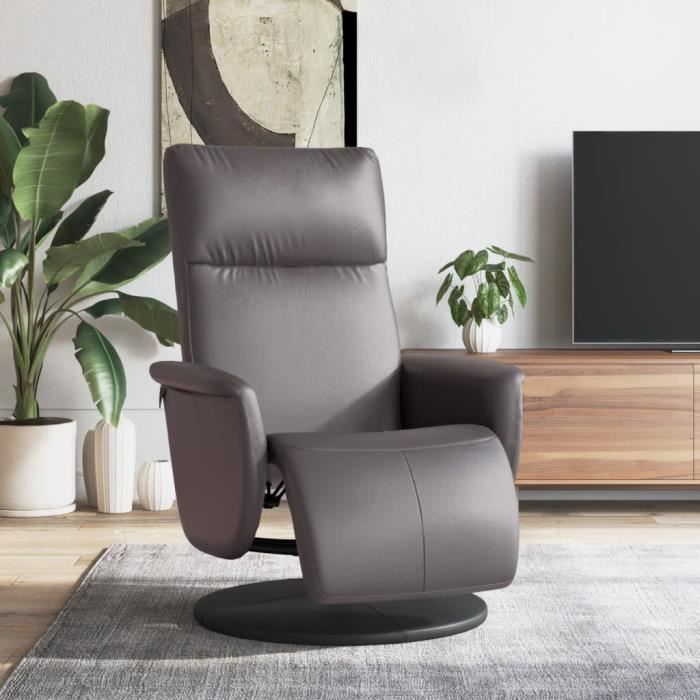 VidaXL Fauteuil inclinable avec repose-pieds gris similicuir 356547