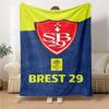 Stade Brestois 29 Print Flannel Blanket High Quality Warm Comfortable Cover for All Seasons Perfect for Gifts Home Decor