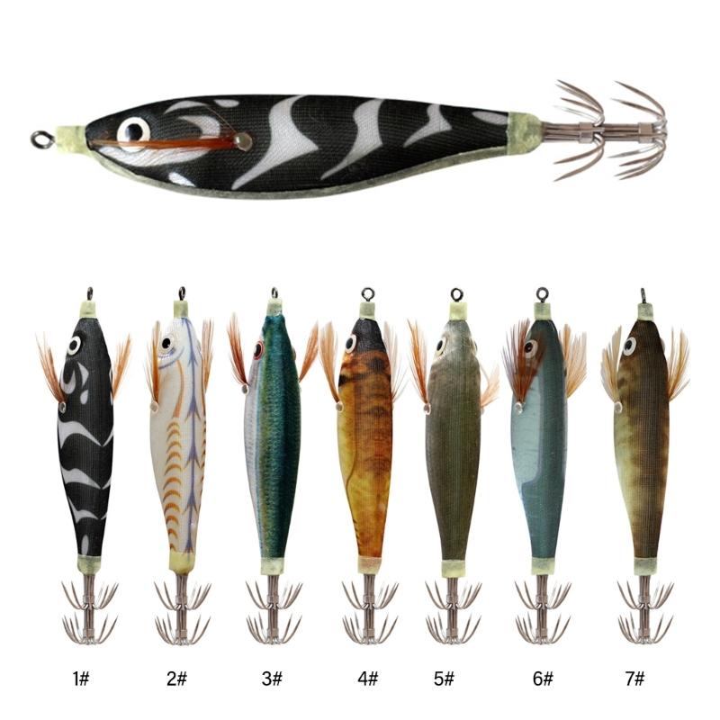 Luminously Squid Jigs Hook Fishing Lures Baits Hard Artificial Shrimp Baits with Hook Hard Night Fishing Baits Enduring