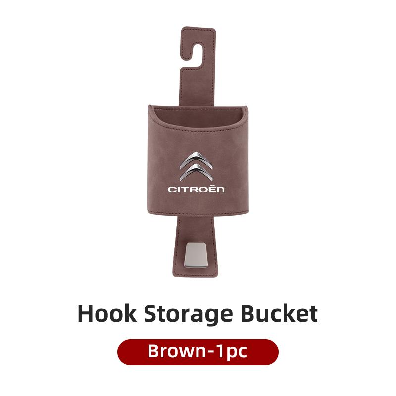 Car Fur Seat Back Water Cup Holder With Hook Drink Rack Storage Pocket For Citroen C4 C3 C5 C1 C2 Berlingo Celysee Cactus