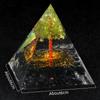 1Pc Natural Stone Chip Pyramid Ornament Decorative, Reiki Healing Crystal Furnishings, Tree of Life Pyramid  Class Desktop Home Decor Jewelry Gift