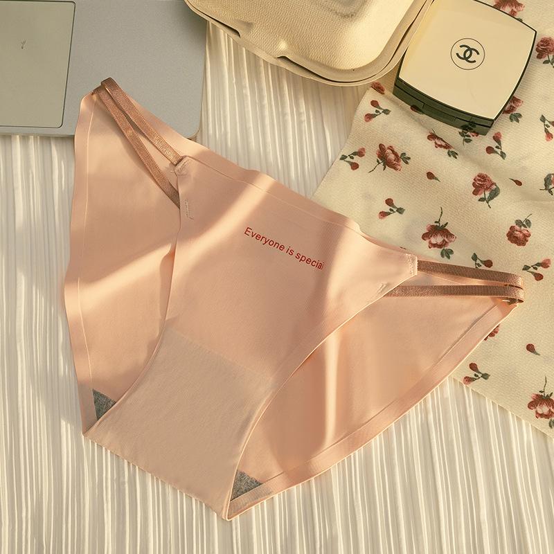 Ladies Spring and Autumn New Sexy Pure Cotton One Piece Ice Silk Without Trace Low Waist Briefs