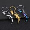 Keychain Pendant Zinc Alloy Dolphin Design Key Chain Easy To Hang Electroplated Metal Key Ring Backpack Car Accessory