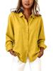 Women's Cotton & Linen Lapel Cardigan – Casual Spring/Summer Long Sleeve Shirt