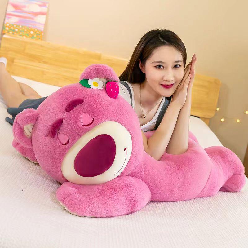 

Cute Strawberry Bear Plush Pillow - Soft Stuffed Animal Doll for Birthdays 40 cm