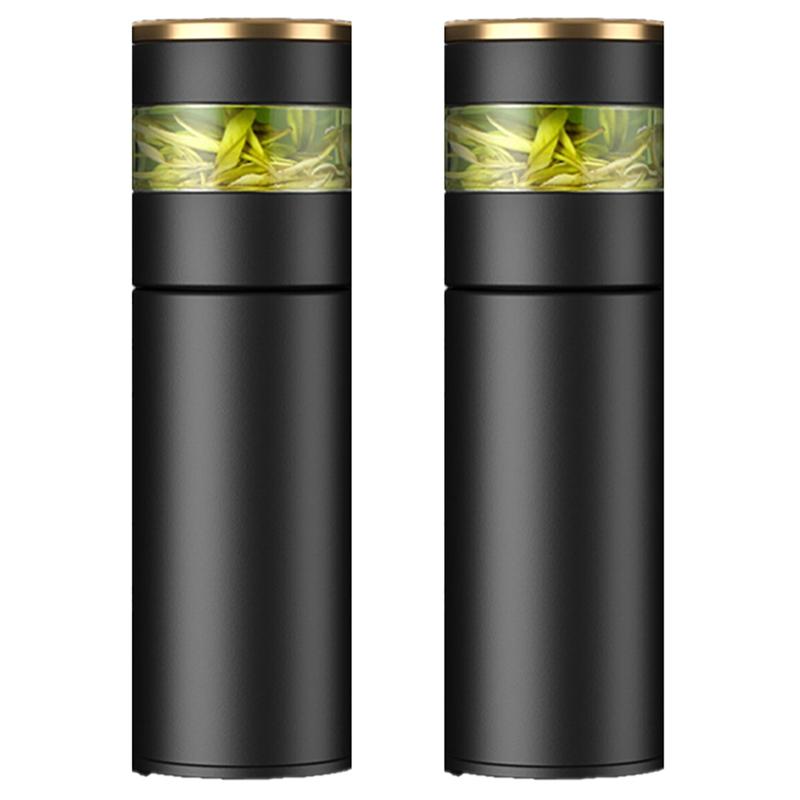 A03F-2X Tea Infuser Vacuum Flask Temperature LED Display 450Ml Insulated Cup Stainless Steel Bottle Travel Coffee Mug