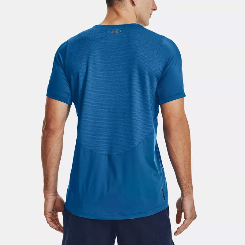 Under Armour Rush 2.0 Vent Solid Training Short Sleeve T-Shirt Men Tops Cruise-Ship-Blue 1370317-899
