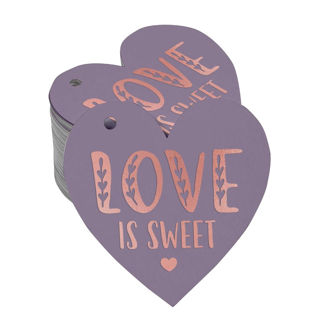 Inkdotpot 100 Pack Real Silver Foil Paper Tag Love Is Sweet Wedding Favor Hang