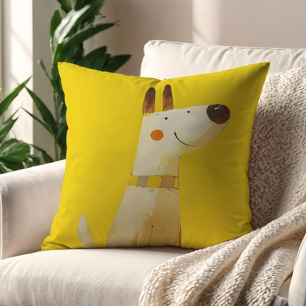 Cute Puppy Pattern cushion cover For Pillow Printing Sofa Decoration Home Car Room Coffee Shop Office Nordic Simplicity