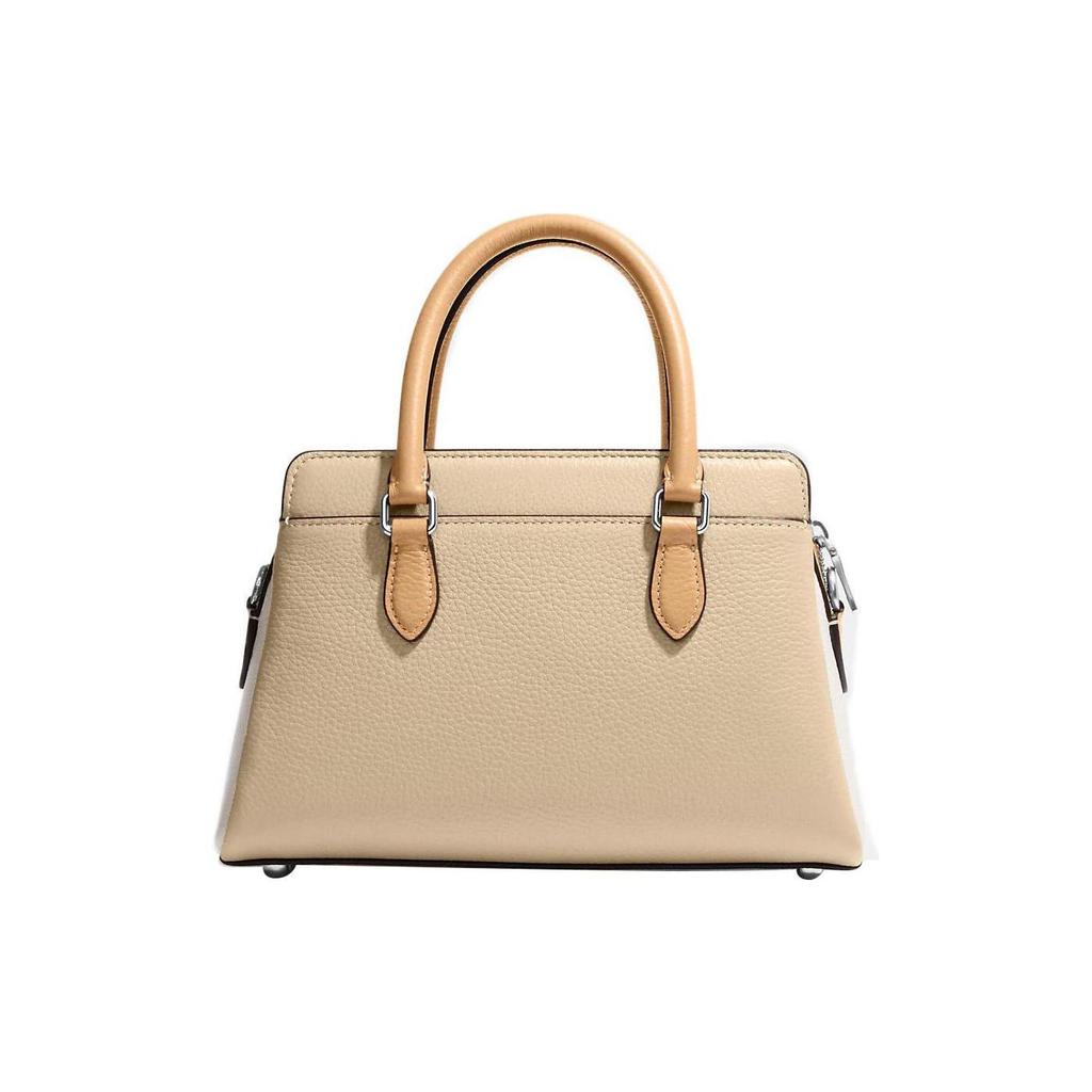Coach Darcie Color Block Zip Closure Pebble Leather Tote Bag Women handbags Beige CH289-SVVFQ