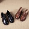 Dámské mokasíny z hovězí kůže první vrstvy, nové jarní a podzimní, ležérní, retro, šněrovací, britský styl, pracovní malé kožené boty, dámské jednoboty