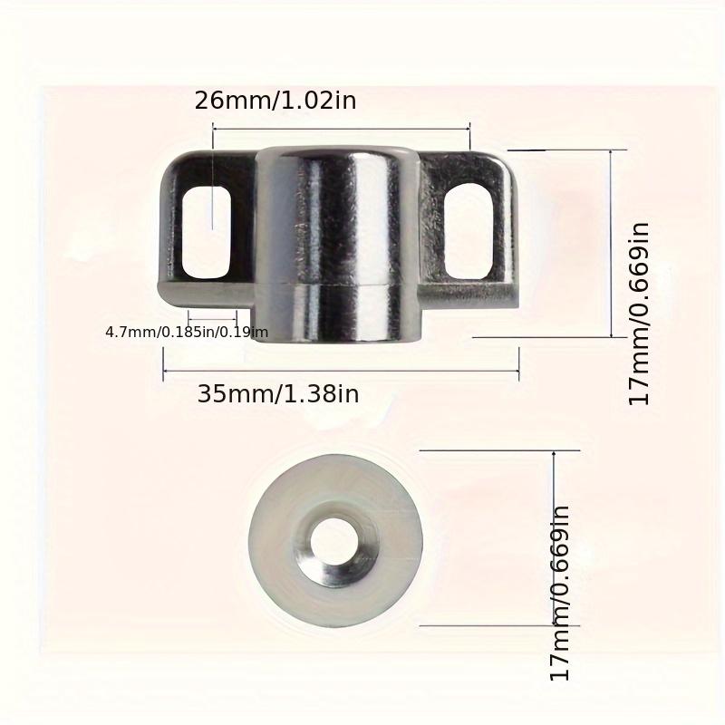 Magnetic Cabinet Catches with Metal Finish, Magnet Door Latch for Kitchen Cabinet and Wardrobe Closets, Heavy-Duty Metal Materia