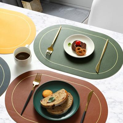 1 pz Tovagliette PU Tavolo da pranzo Impermeabile Resistente al calore Antiscivolo Tappetino da tavolo Stile nordico Sottobicchiere Lavabile per Cenare