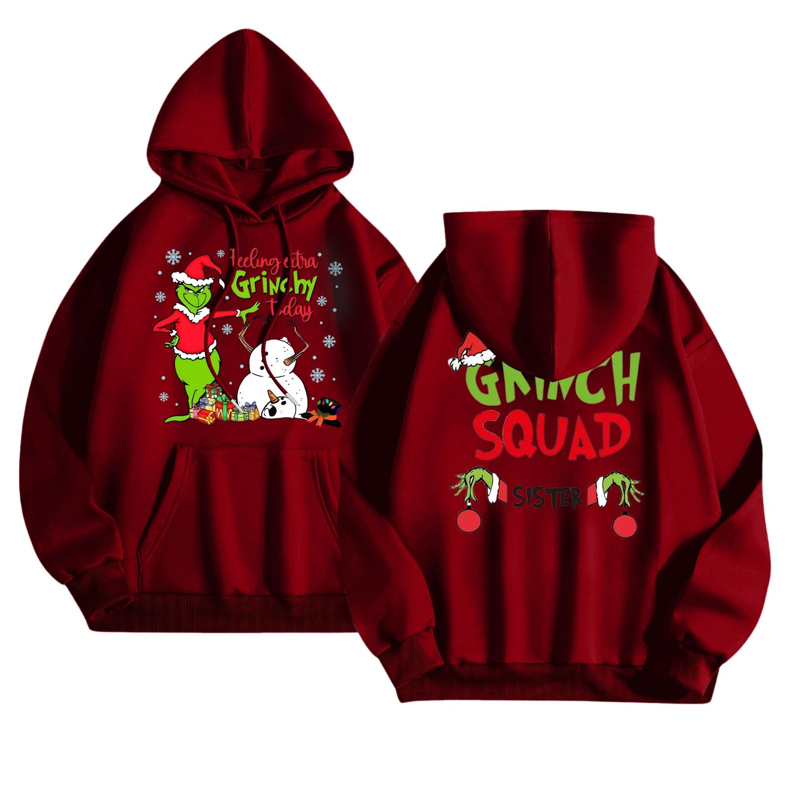 

Женский модный повседневный худи с длинным рукавом и принтом L красный