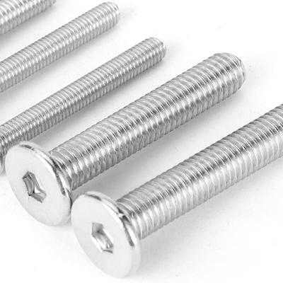 Tornillos hexagonales de cabeza plana de acero inoxidable 304 no estándar, cabeza plana delgada, tamaños M3/M4/M5