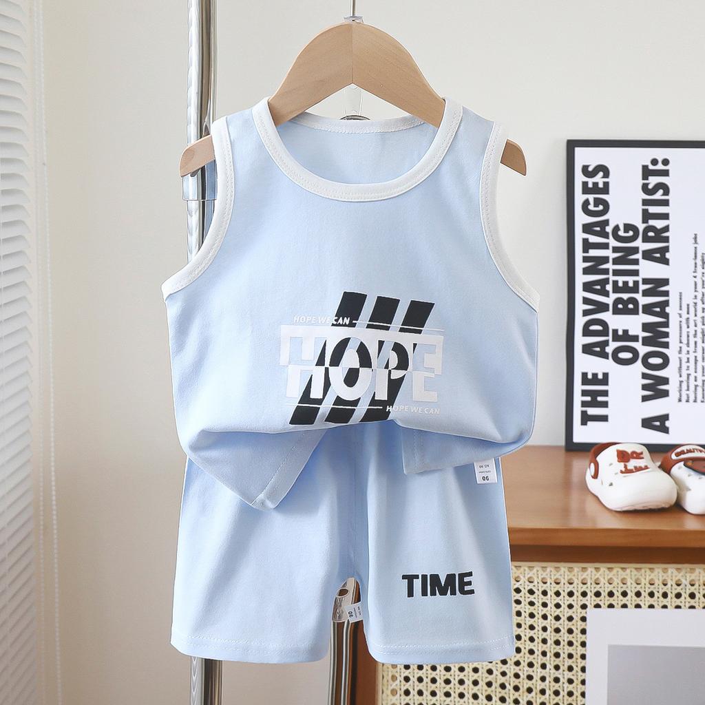 Children's Vest Set Boys' Shorts Summer Cotton New Baby Clothes Girls' Summer Clothes Summer Clothes Children's Clothes